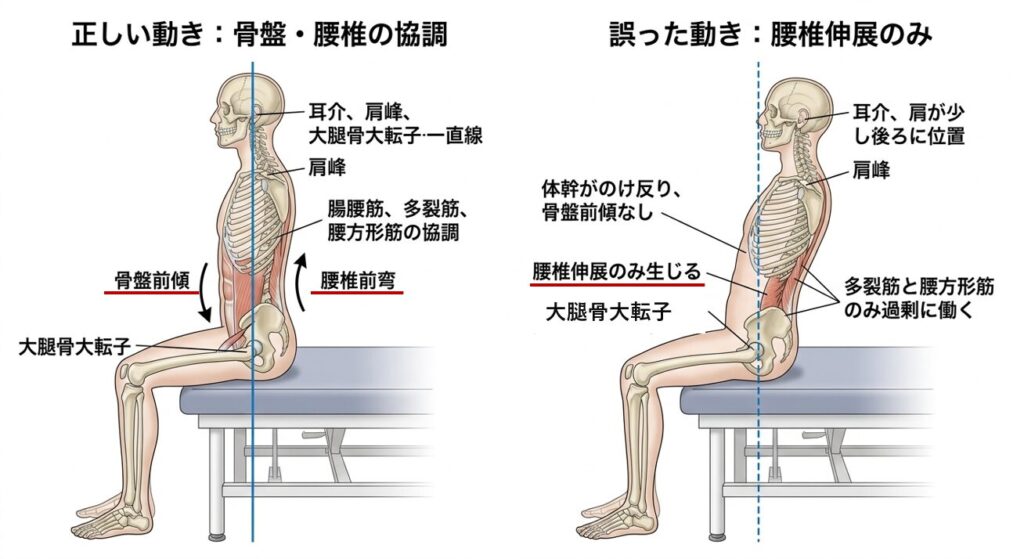 座位の腰椎-骨盤リズム